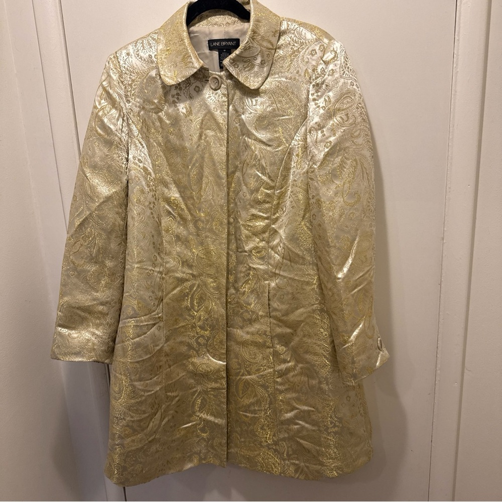 Lane Bryant Gold Brocade Coat